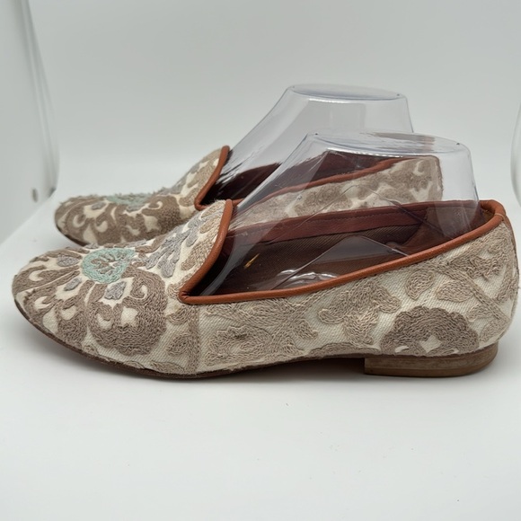 Ramon Tenza Ukraine Embroidered Floral & Leather Loafers Slip on Flats Size 7.5 - Picture 4 of 12